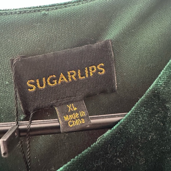 NWT green velvet sugar lips bow dress XL - Picture 5 of 5